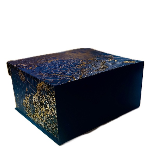 World Map Keepsake Box in Navy and Gold - Picture 9 of 12